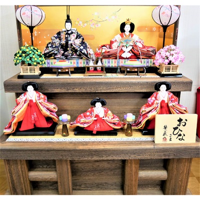 楽天市場】【ふるさと納税】雛人形 京九番親王 7段15人毛氈飾り No.9