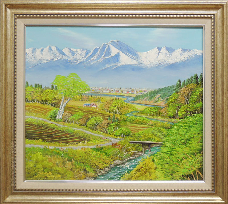 楽天市場】絵画 油絵 立山連峰山麓 送料無料 【日本の風景】【海・山