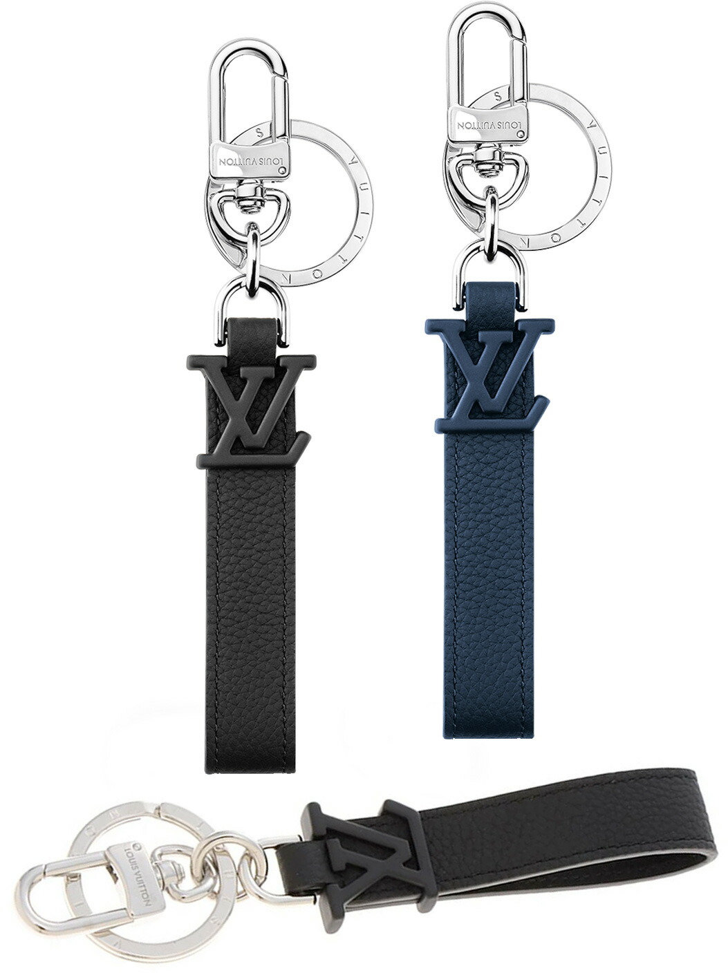 楽天市場】LOUIS VUITTON ルイヴィトンシルバーロゴ刻印キーリングLV