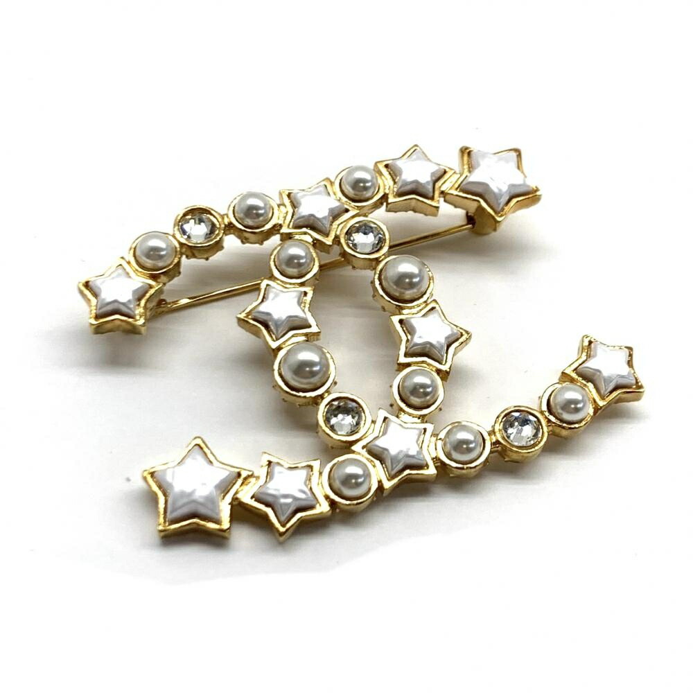 楽天市場】シャネル CHANEL ブローチ メタル ストラス ラインストーン