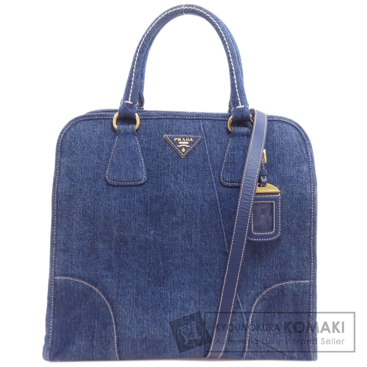 楽天市場】プラダ【PRADA】 デニム トートバッグ ブルー デニム