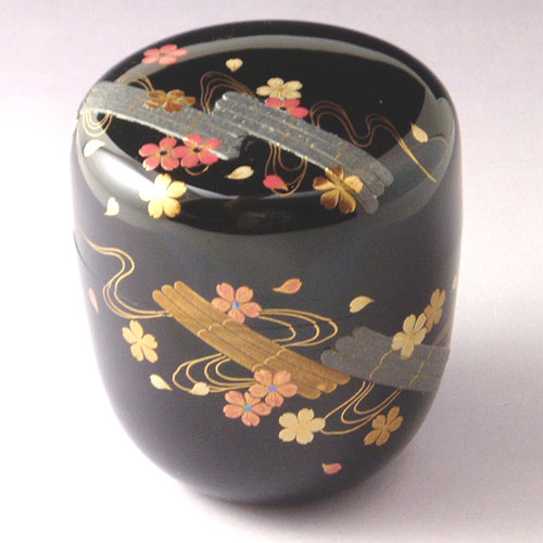 楽天市場】【茶道具】【送料無料】黒中棗鱗鶴蒔絵宮田宗景作（共箱