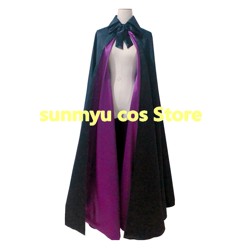 楽天市場】2層サテンマント 全円マント フード付き 紺色xワインレット