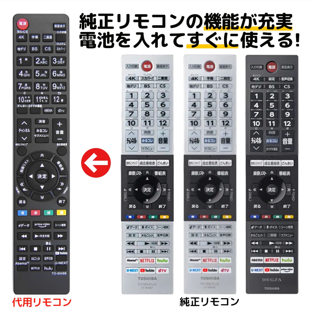 楽天市場】東芝 レグザ テレビ リモコン CT-90495 CT-90496 CT-90499