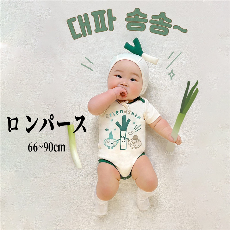 楽天市場】長葱ロンパース ボディースーツ ベビー ロンパース 半袖