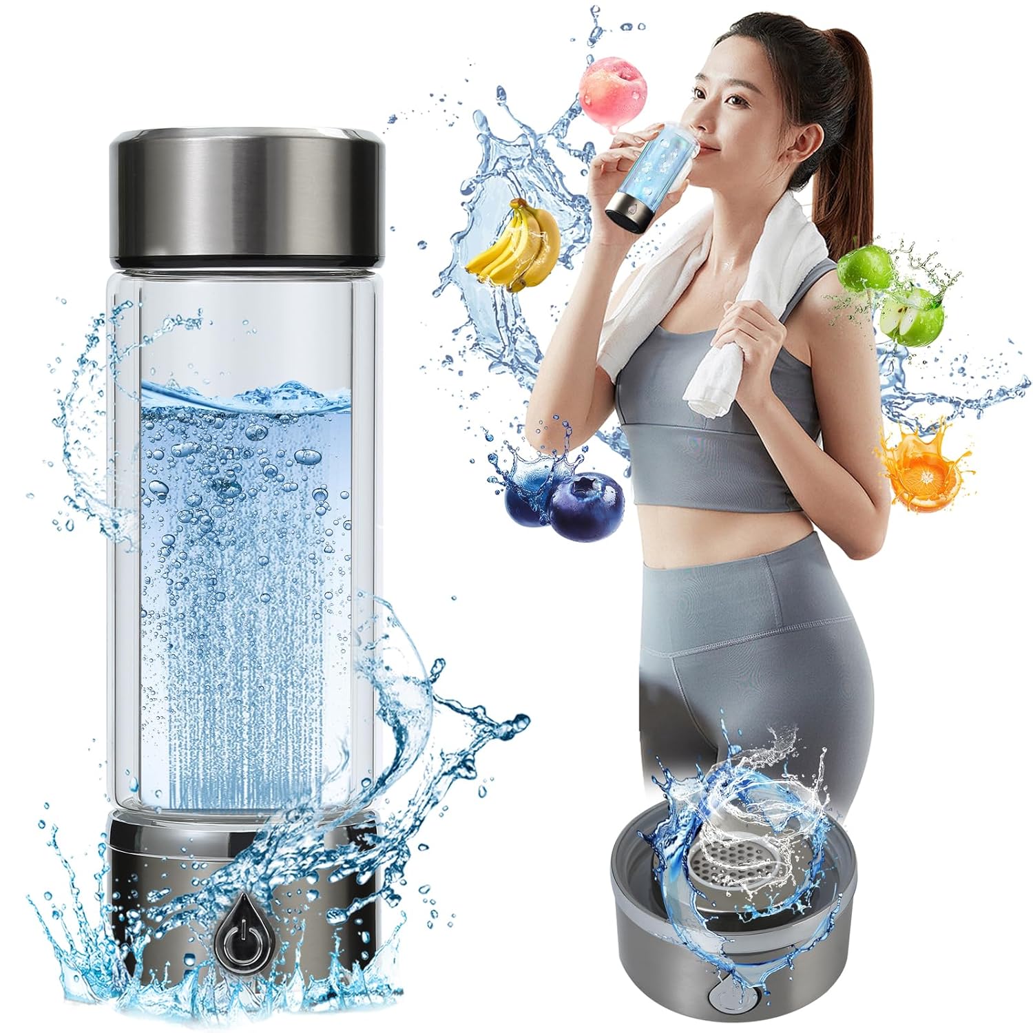 楽天市場】充電式 ケータイ水素水ボトル Pocket ポケット 水素水生成器