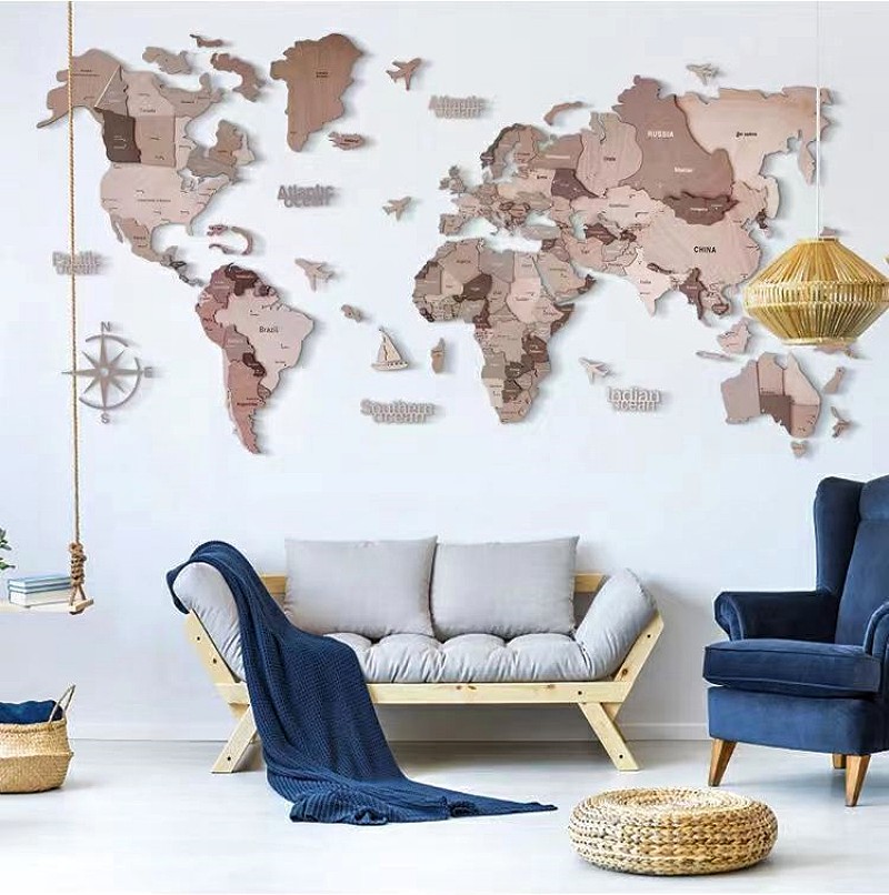 アメリカ合衆国地図型インテリア アメリカ旅行地図、押しピン地図