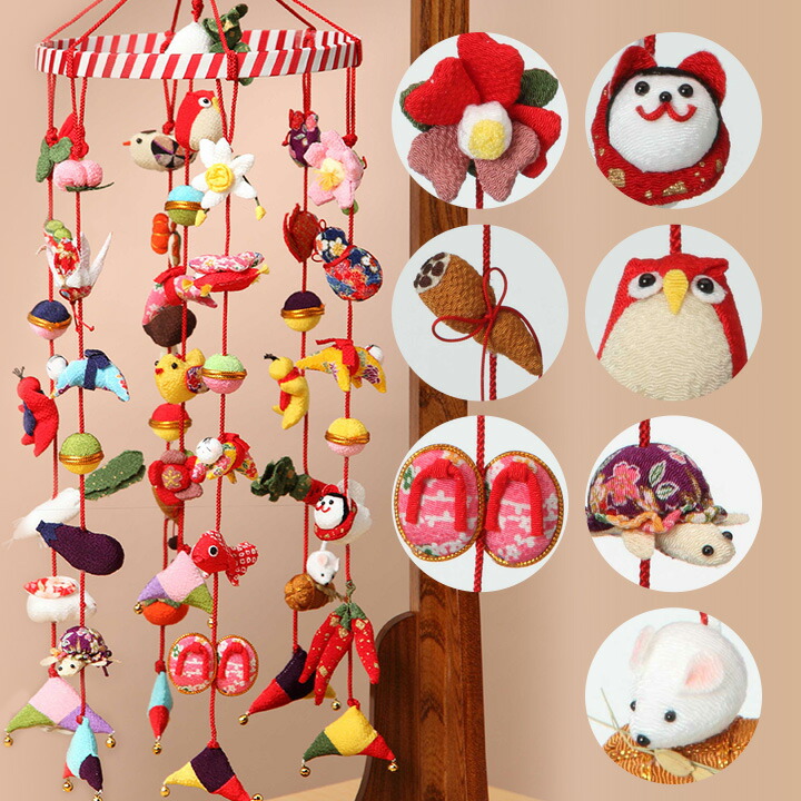 楽天市場】ちりめん細工つるしかざりのおひなさま 赤 | クラフト 和調