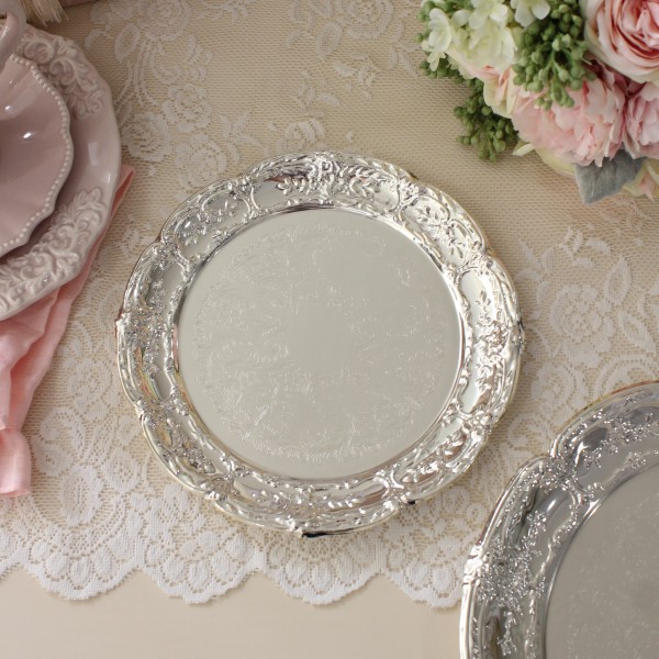 楽天市場】ラウンド シルバープレート スモール シルバートレー トレイ