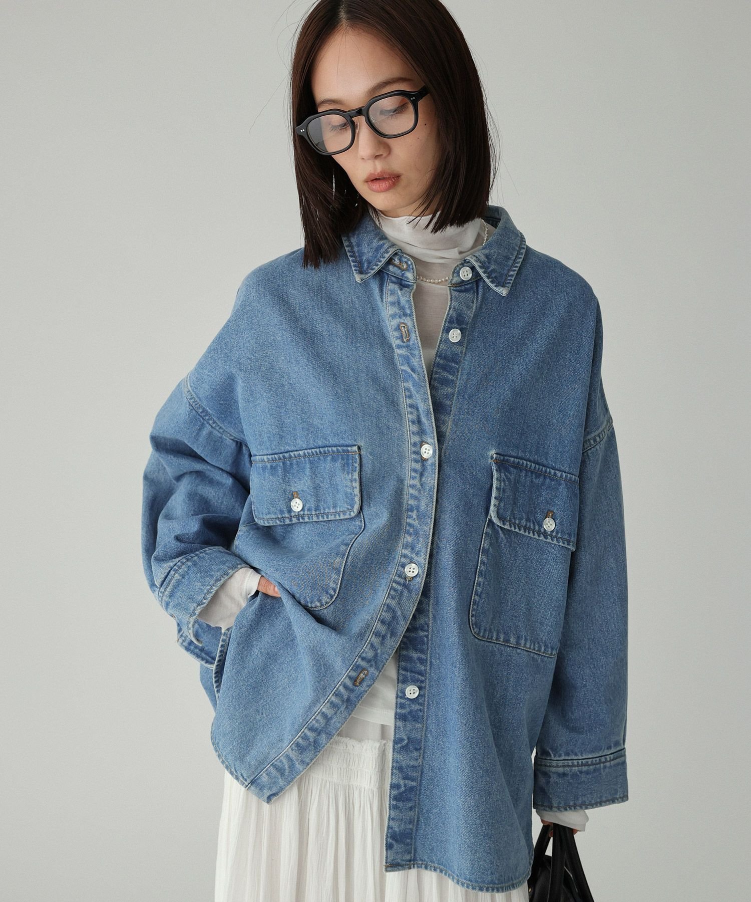 BABYLONE デニムビッグシャツ バビロン トップス シャツ・ブラウス