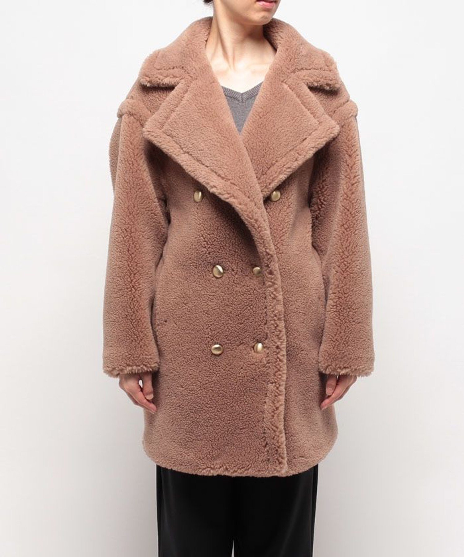 SALE／30%OFF】allureville ウールMIXボアピーコート アルアバイル