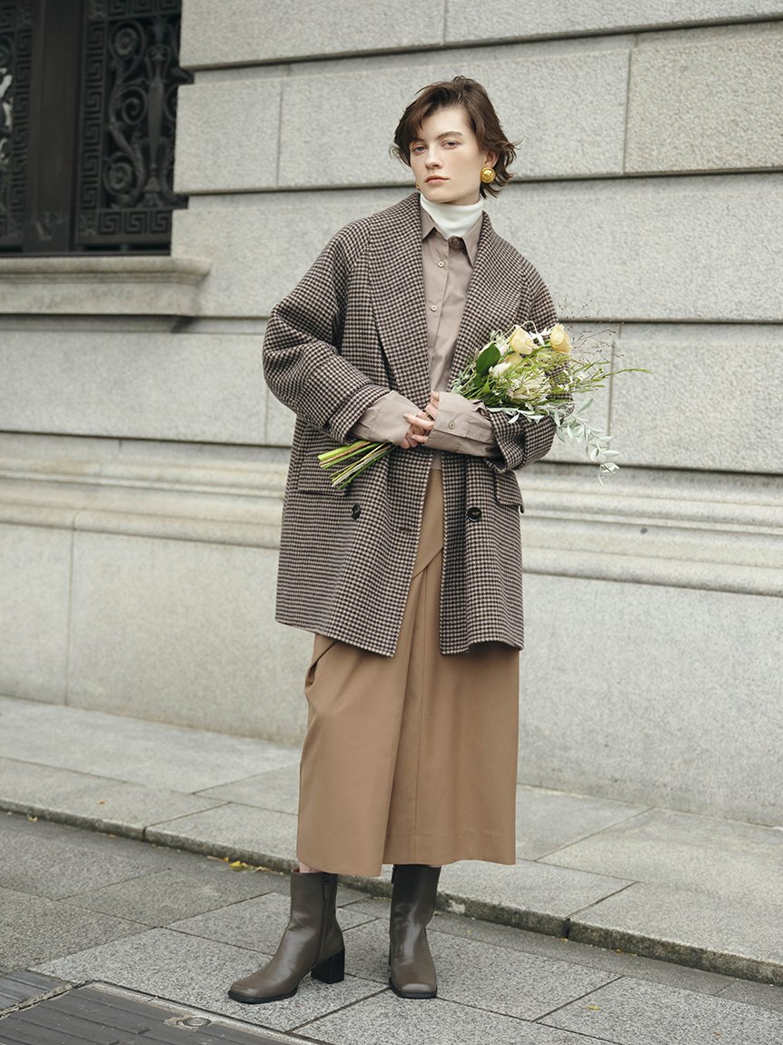 SALE／40%OFF】Mila Owen 接結ハーフ丈Aラインコート ミラオーウェン