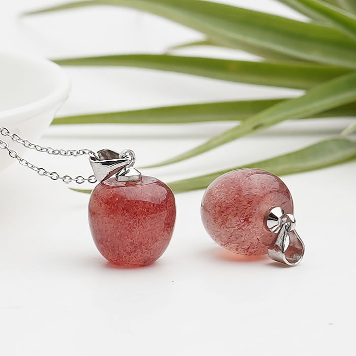 楽天市場】【数量限定】ストロベリークォーツ りんご ペンダントトップ