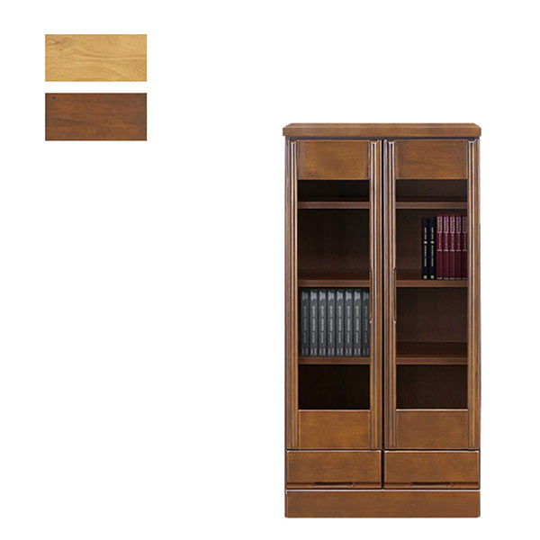 楽天市場】本棚 書棚 幅60cm 扉付 大容量 開き戸 ガラス扉 日本製