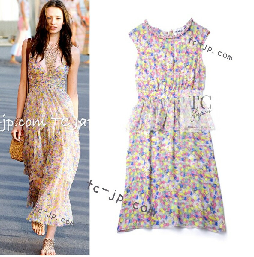 楽天市場】[中古] シャネル ワンピース CHANEL アイボリー ゴールド