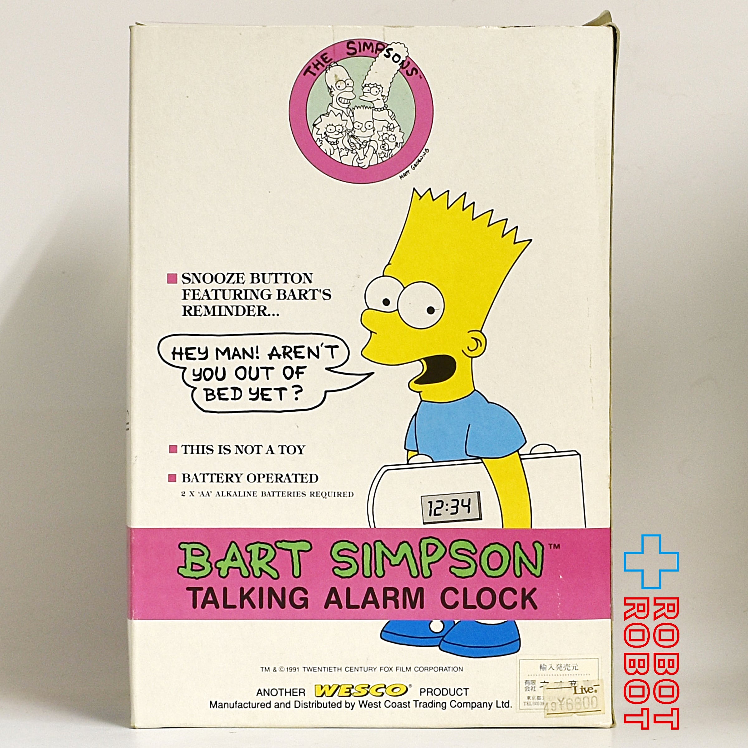 WESCO シンプソンズ バート トーキングアラームクロック – ROBOTROBOT