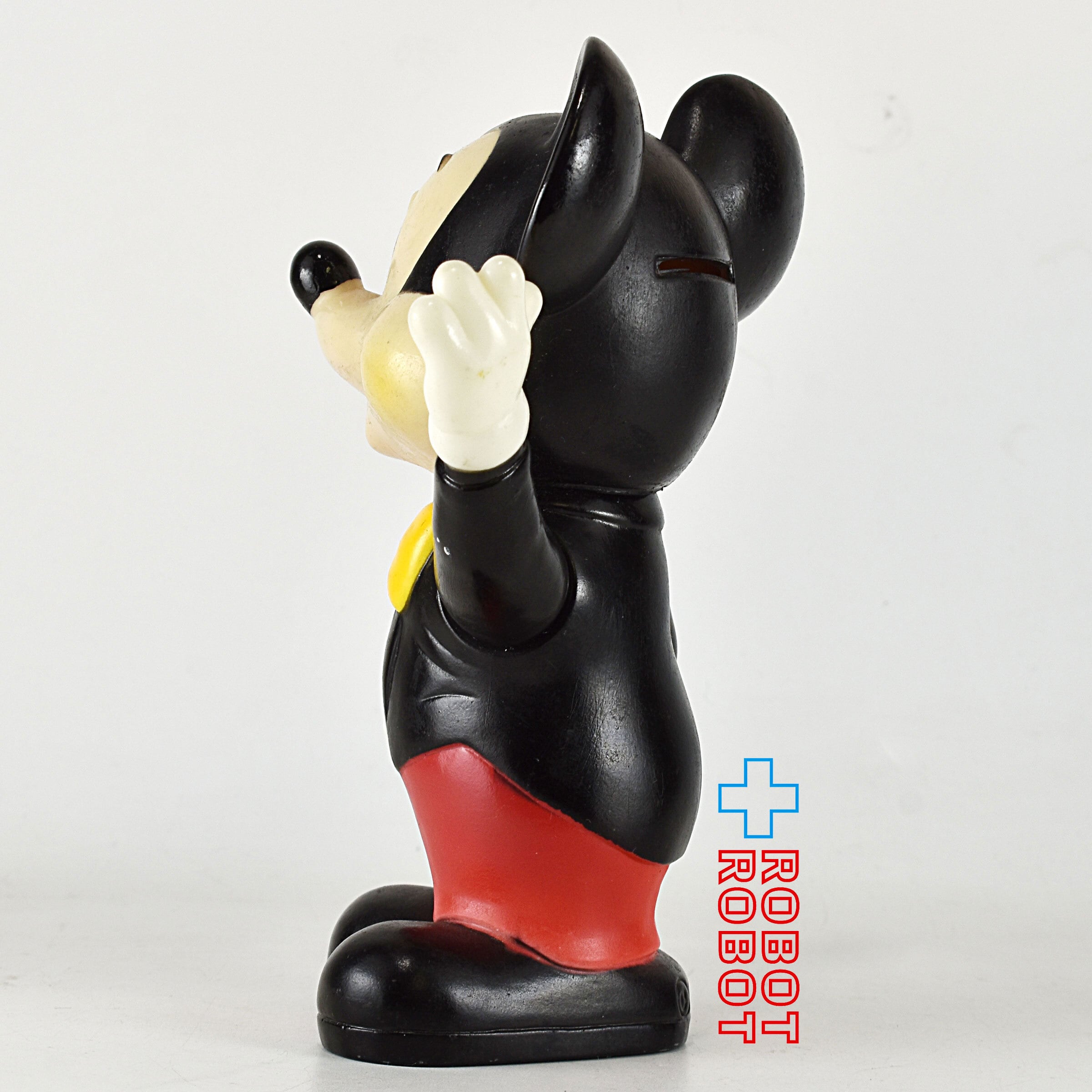 ディズニー ミッキーマウス タキシード 左手上げ ソフビ貯金箱 メイド