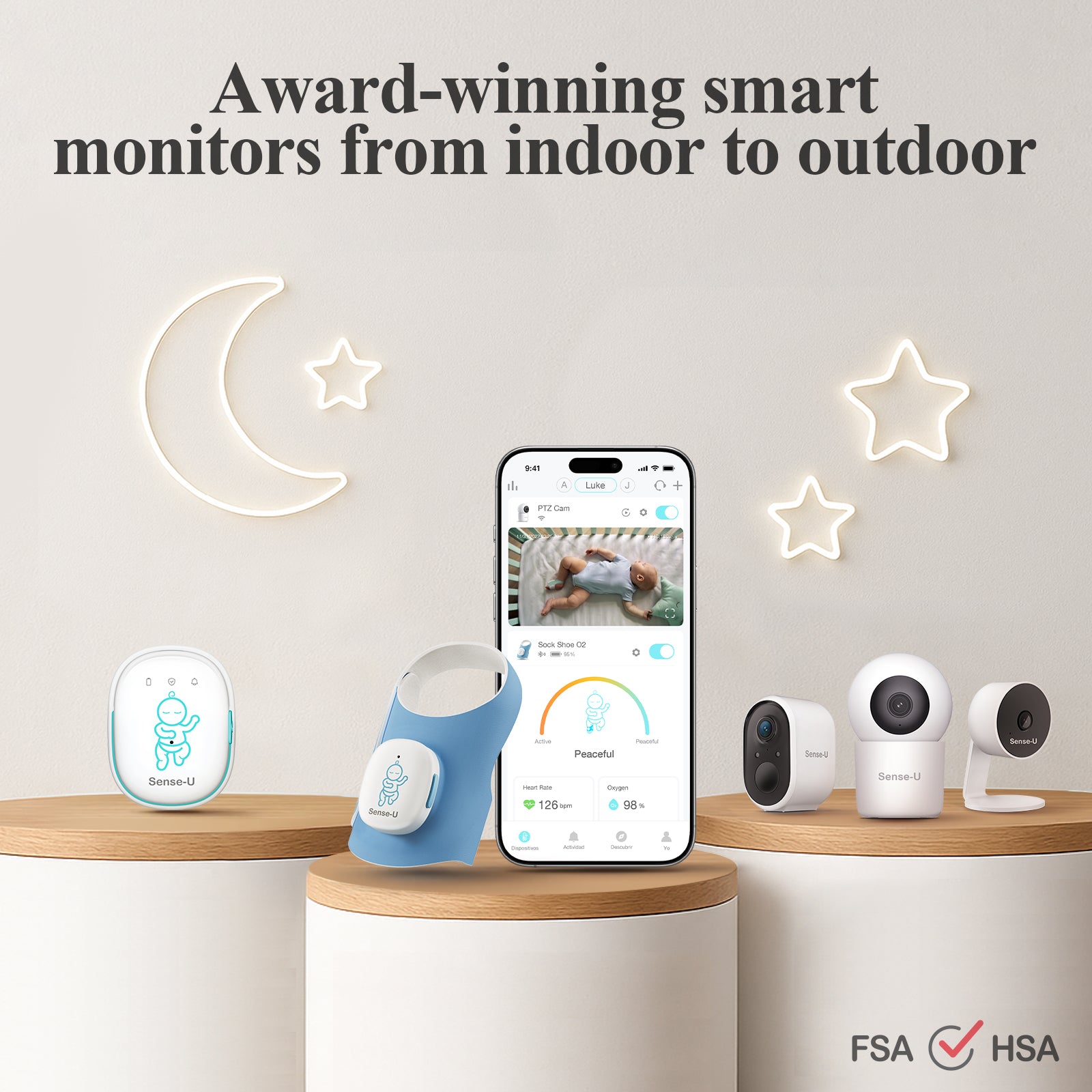 Sense-U Baby Sock Shoe Baby Monitor-Track Heart Rate, Sleep, Movement