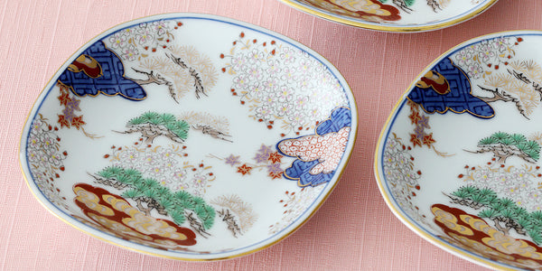 ◇極希少 江戸幕末！古伊万里 染錦(紅葉/桃/菊) 手持ち造形桃蓋付