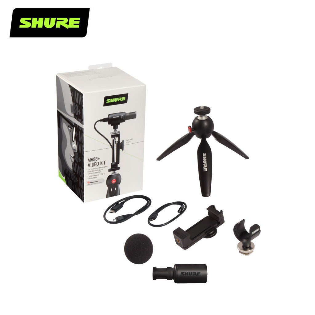 MV88+ Video Kit with Digital Stereo Condenser Microphone – Shure