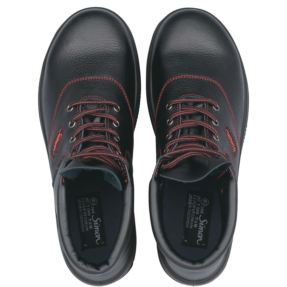 安全靴・手袋のシモン SL22-R黒／赤 (23.5～28.0cm): 安全靴