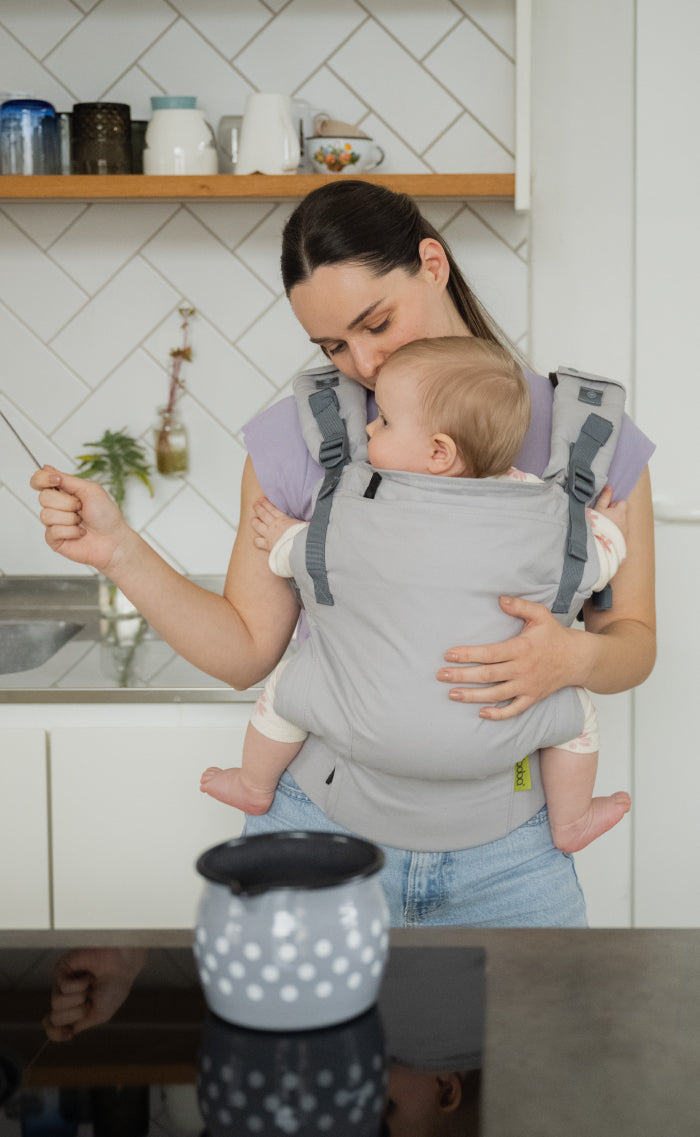 ボバエックス（NEW グレー） 抱っこ紐 新生児 から長く使える 綿素材
