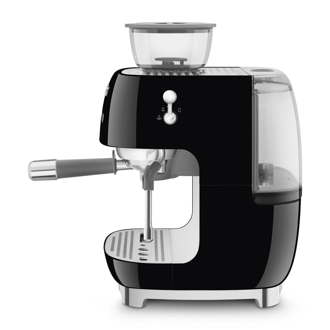 50's Style Espresso Coffee Machine with Grinder - Black (EGF03BLAU