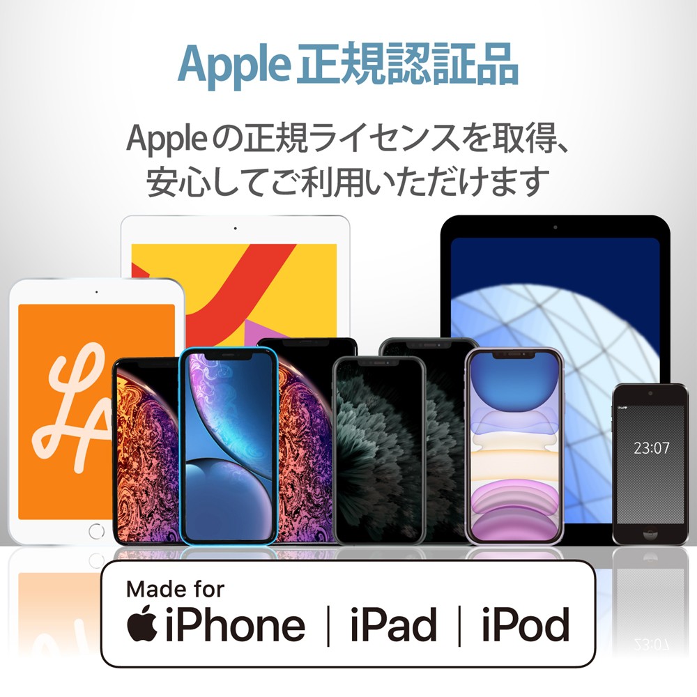 iPhone 充電ケーブル ライトニングケーブル 0.5m MFi認証 超急速