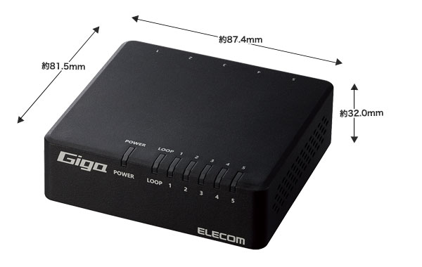 エレコム ELECOM Giga対応スイッチングHub/5ポート/磁石付き/ブラック