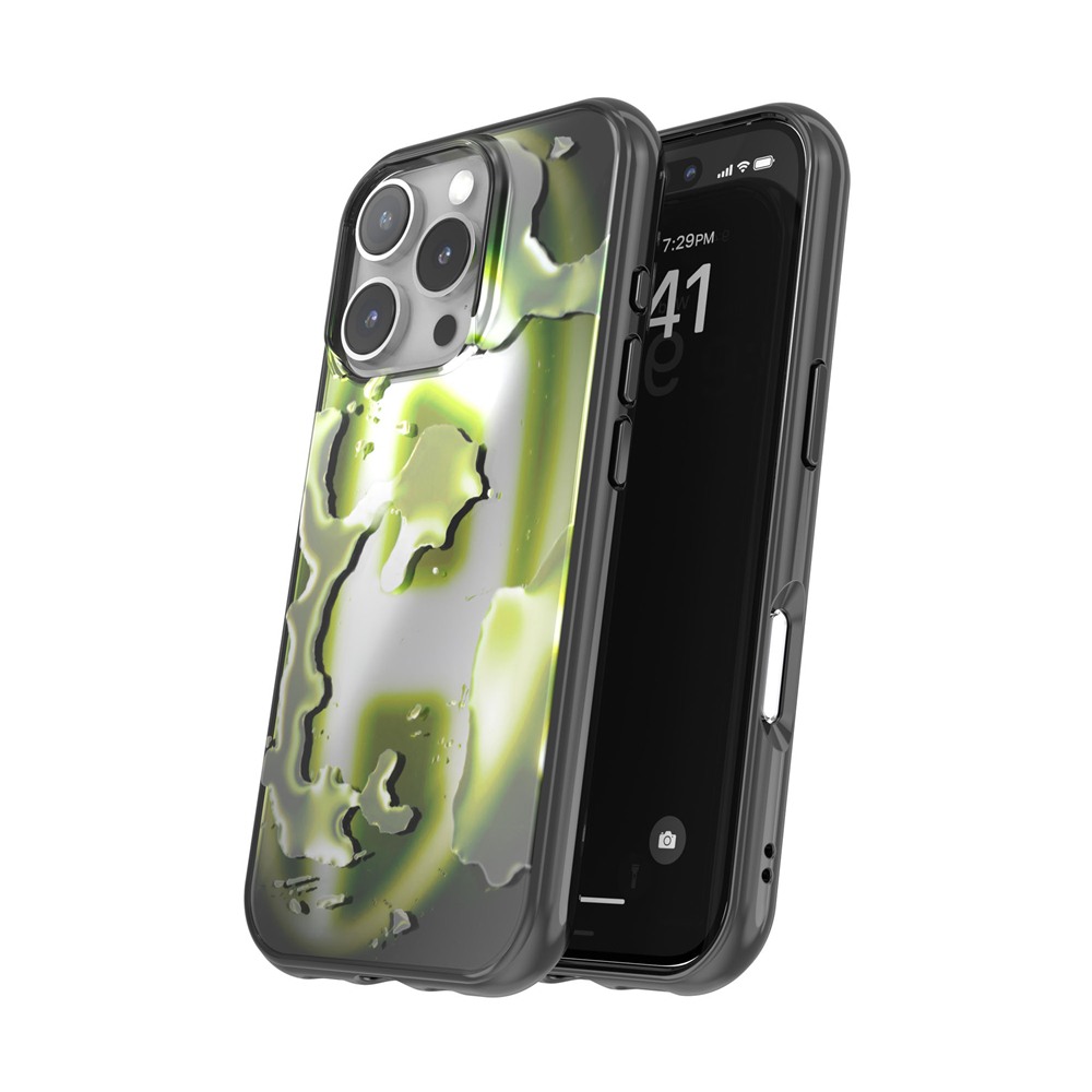 iPhone 16 Pro Diesel Oval D Neon Case FW24 black/yellow | スマート
