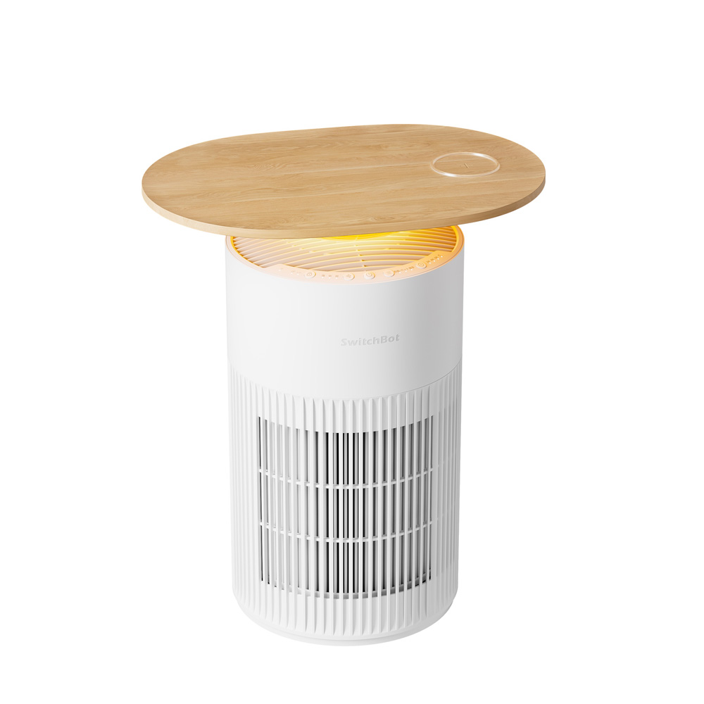 SwitchBot 空気清浄機 Table 25畳 マルチ機能 木目調サイドテーブル