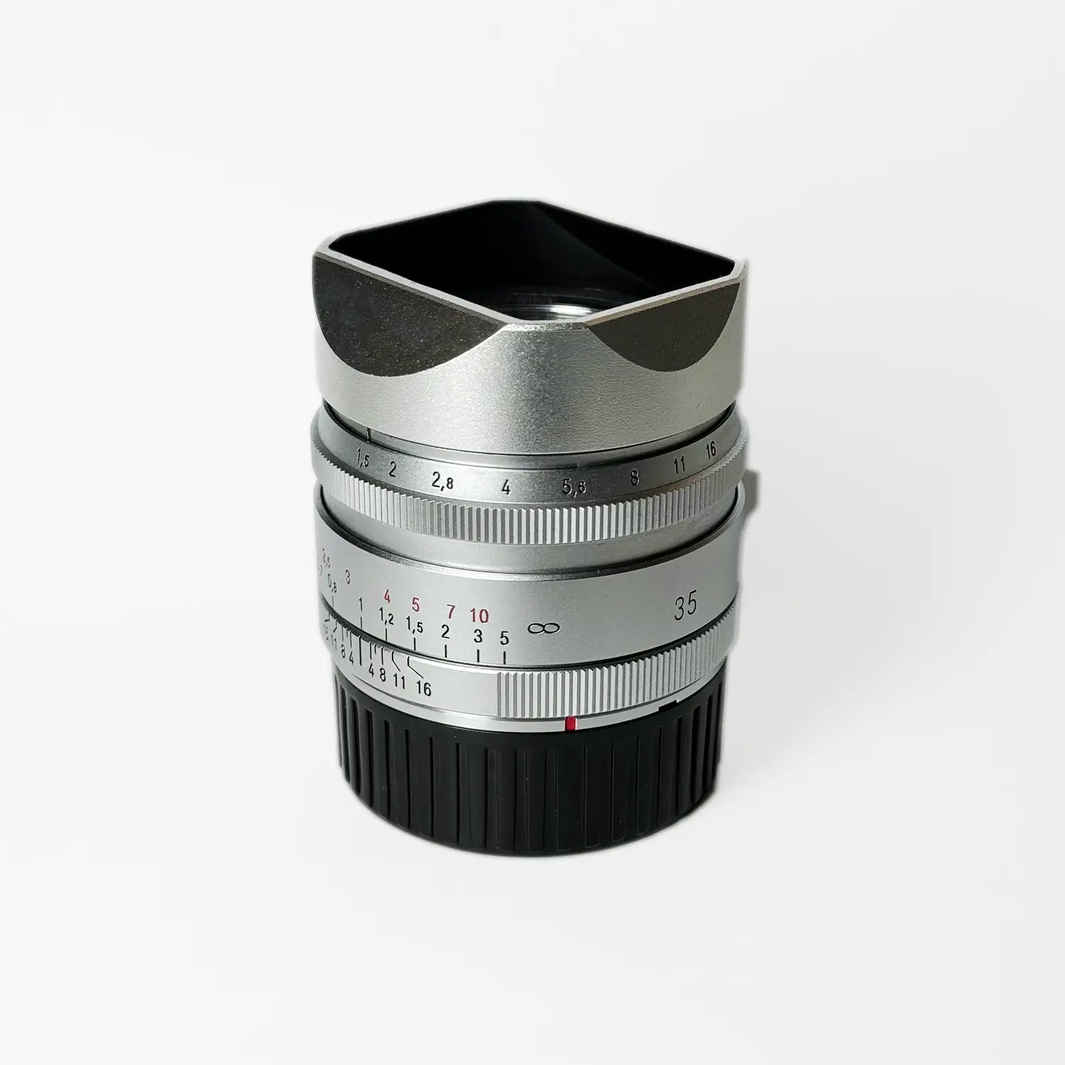 Square Lens Hood for Voigtlander 35mm f1.5 Aspherical (Silver Aluminum