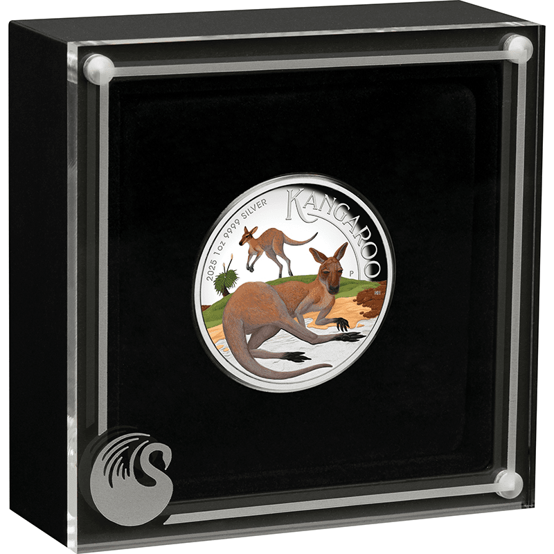 オーストラリア 2025年 カンガルー 1ドルカラー銀貨 プルーフ(ハイ