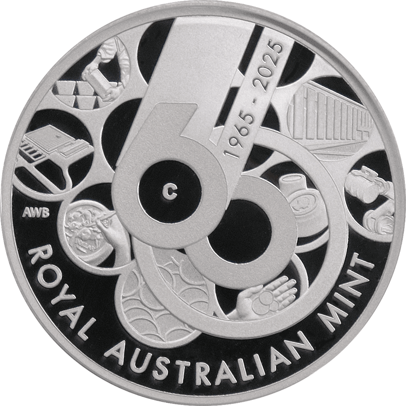 オーストラリア 2025年 王立オーストラリア造幣局創立60周年 1ドル銀貨