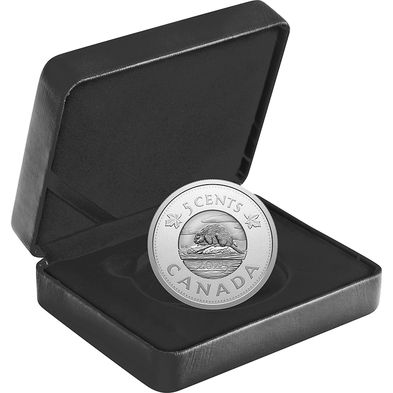 カナダ 2025年 マルチレイヤー彫刻 5セント貨のビーバー 5セント銀貨
