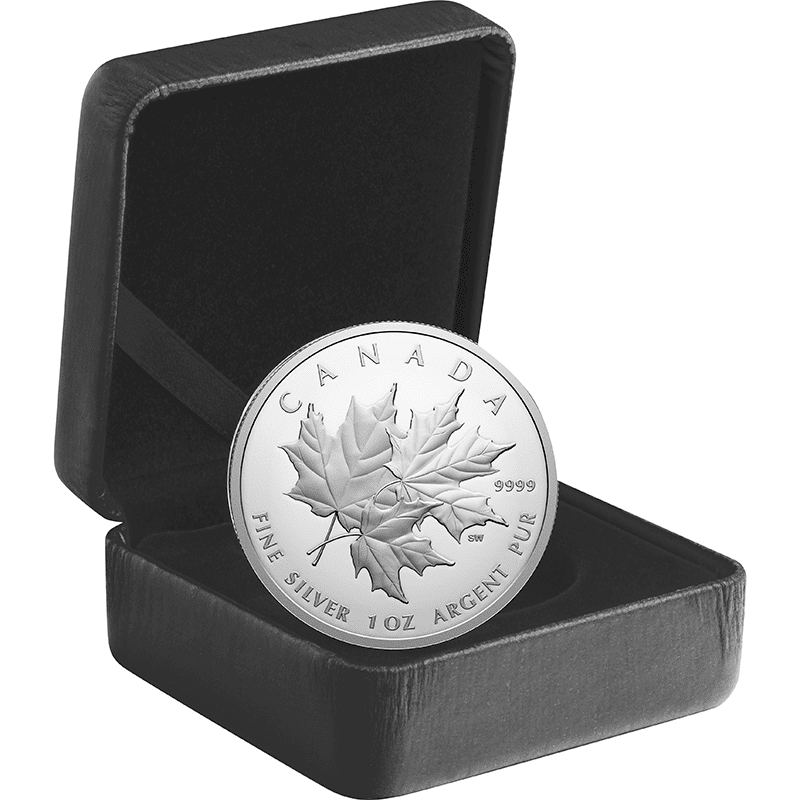 カナダ 2025年 3枚の重なるメイプルリーフ 20ドル銀貨 プルーフ