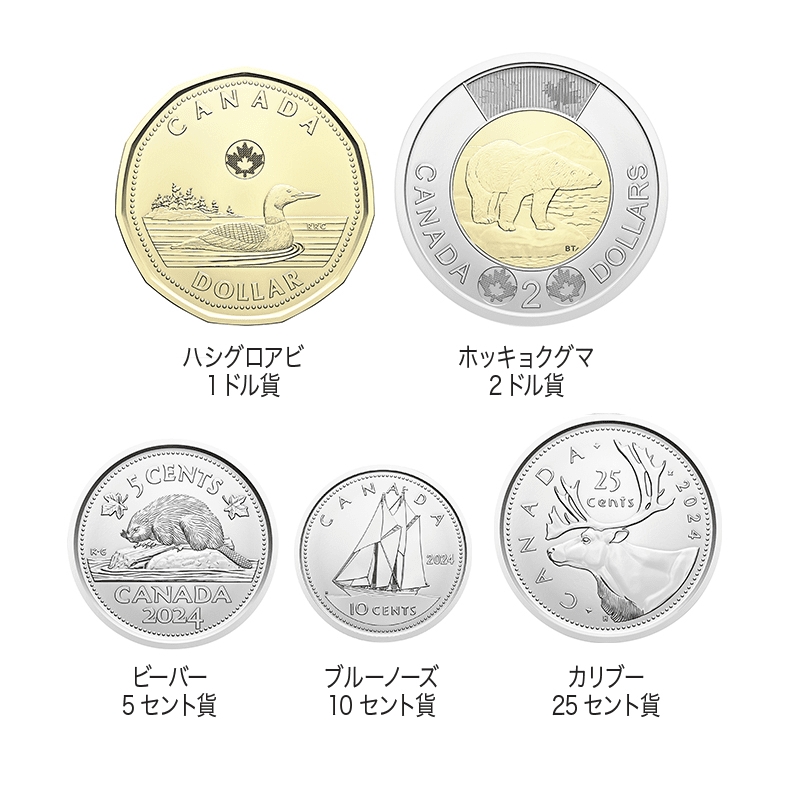 カナダ 2024年 ファースト・ストライク・コレクション 通常貨ロール5種