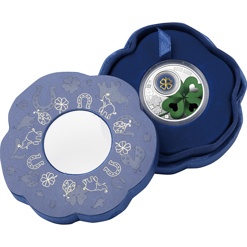 カメルーン 2024年 ラッキーコイン 四葉のクローバー 500フランカラー