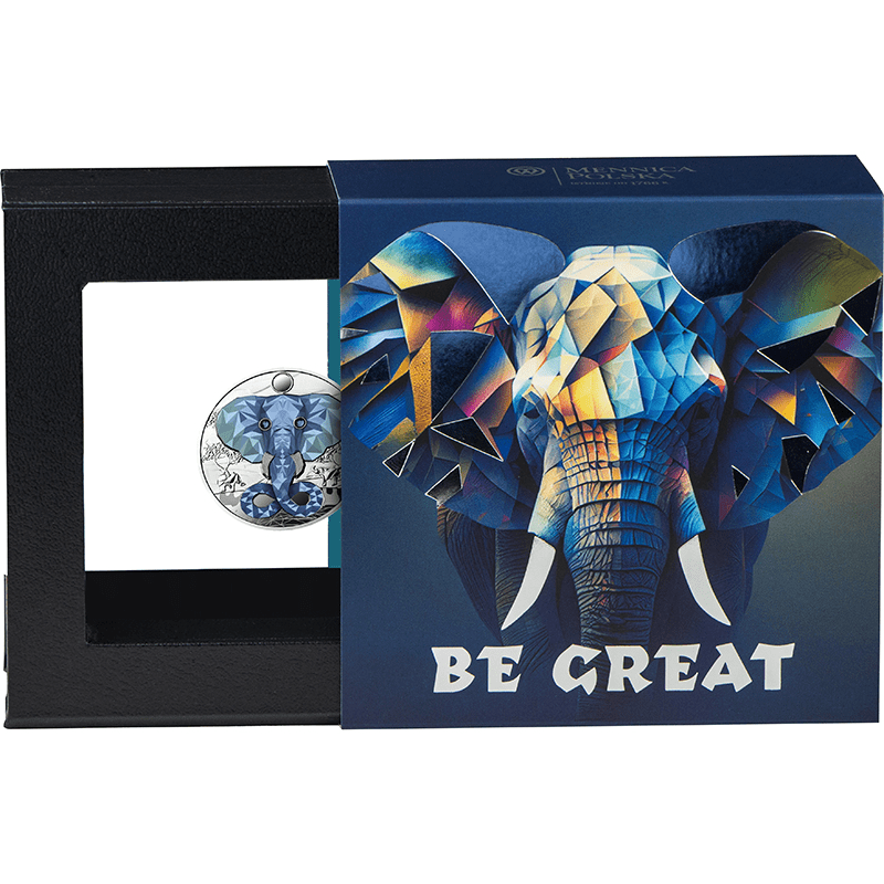 カメルーン 2023年 幸運と守護の象徴 象 1000フランカラー銀貨