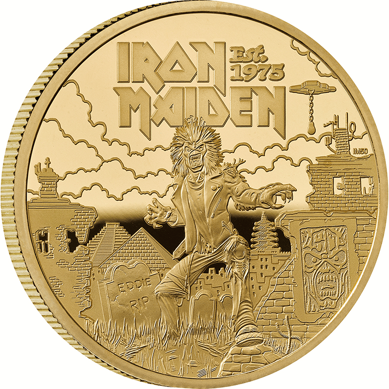英国 2025年 伝説のミュージシャン アイアン・メイデン 100ポンド金貨