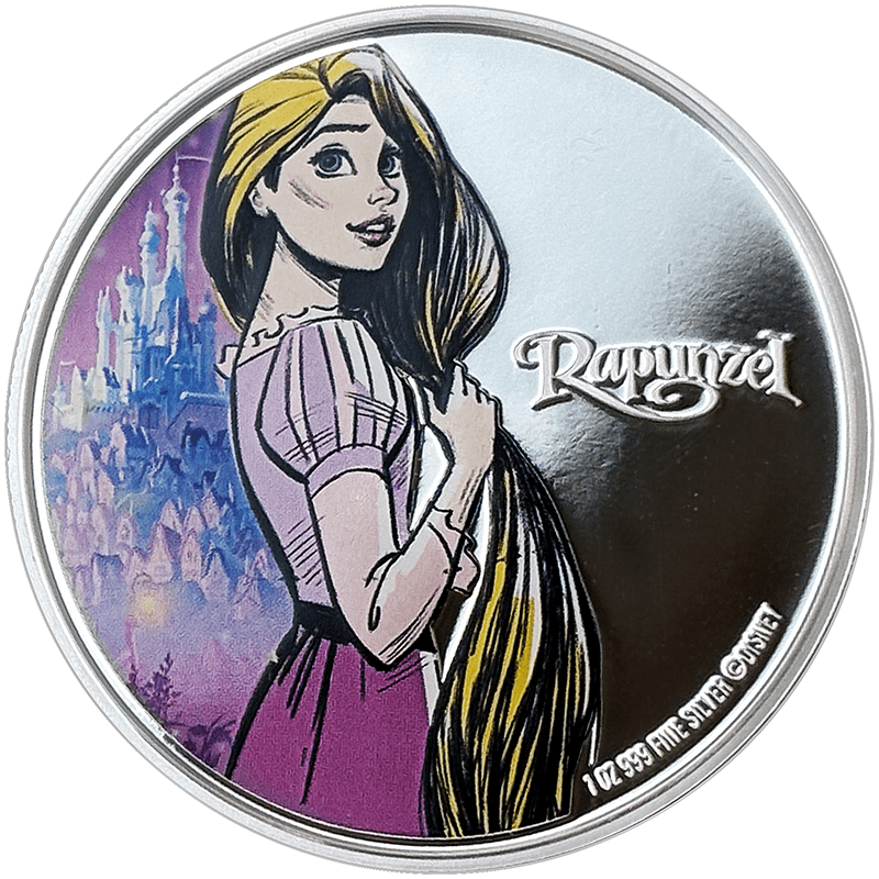 ニウエ 2024年 ディズニー・プリンセス ラプンツェル 2ドルカラー銀貨