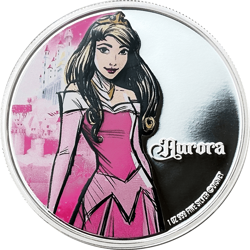 ニウエ 2024年 ディズニー・プリンセス オーロラ姫 2ドルカラー銀貨