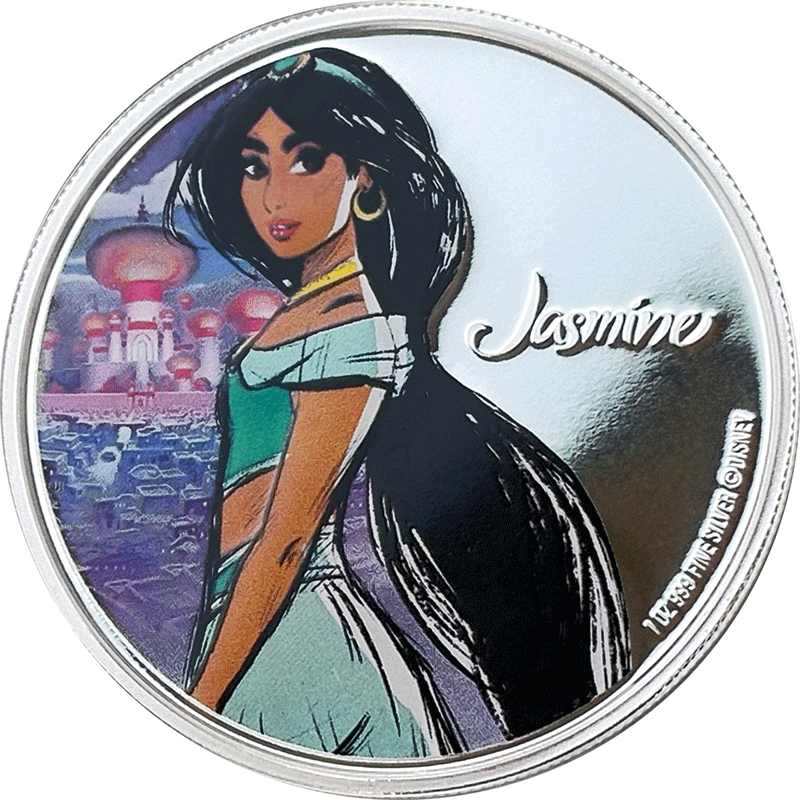 ニウエ 2024年 ディズニー・プリンセス ジャスミン 2ドルカラー銀貨