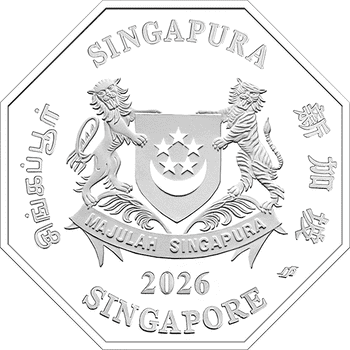 シンガポール 2025年 巳年蛇図 2ドルニッケルメッキ複合貨 プルーフ