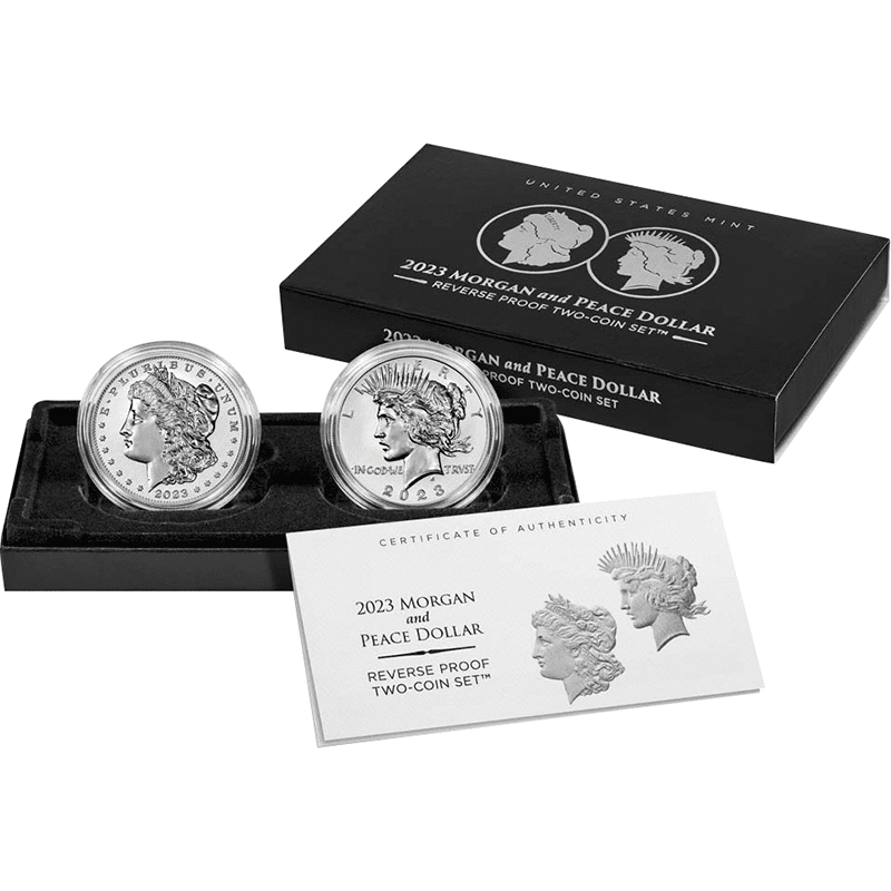 アメリカ 2023年 モルガンダラーとピースダラー 1ドル銀貨2種セット