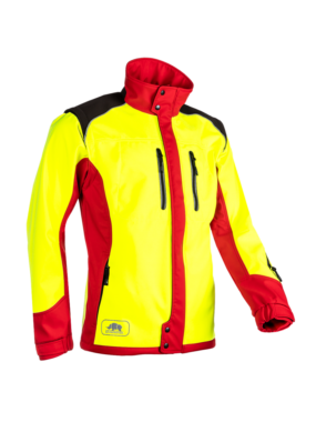 ベスト兼用ソフトシェル高機能ジャケット (レッドHVイエロー