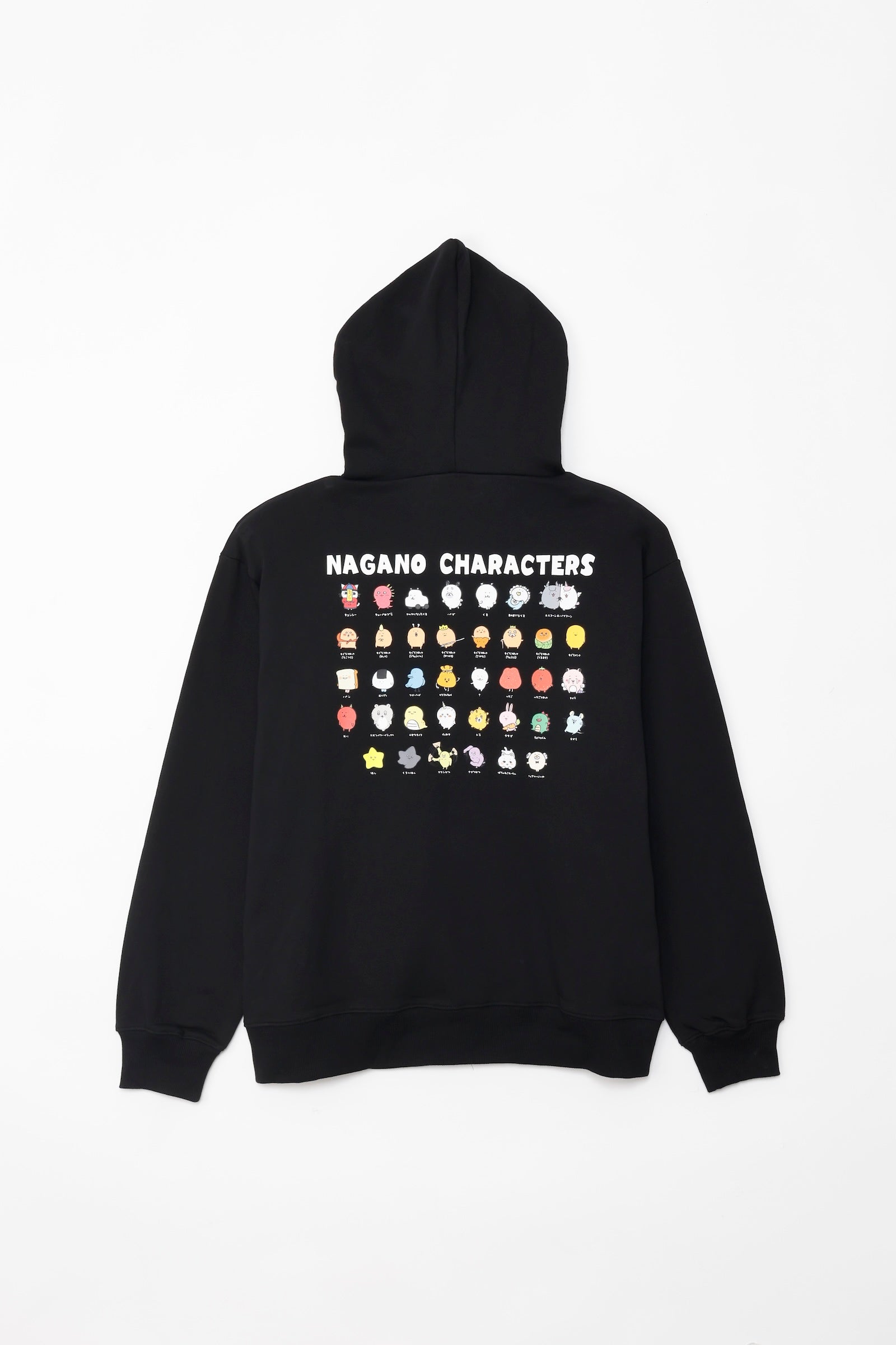 ナガノキャラクターズ ZIPパーカー 集合 ブラック