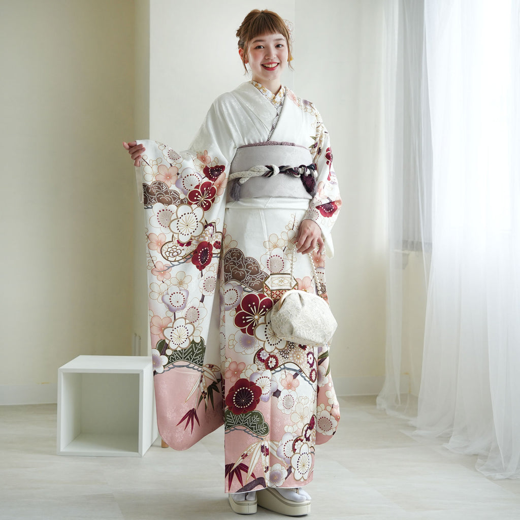 レンタル】振袖 着物セット 正絹着物+袋帯 成人式 晴れ着 往復送料無料