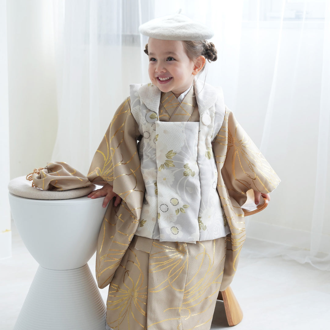 レンタル】七五三 3歳 女の子 ひよこ商店 被布セット 子供 kids 三つ身