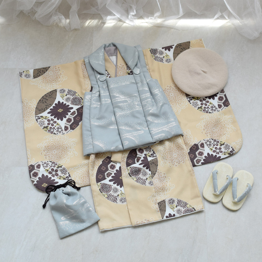 レンタル】七五三 3歳 男の子 ひよこ商店 被布セット 子供 kids 三つ身